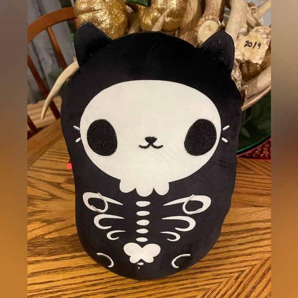 Cats VS Pickles Other - Cats VS Pickles Black Skelecat Skeleton Cat 9” Stuffed Animal Plush Beanbag #037